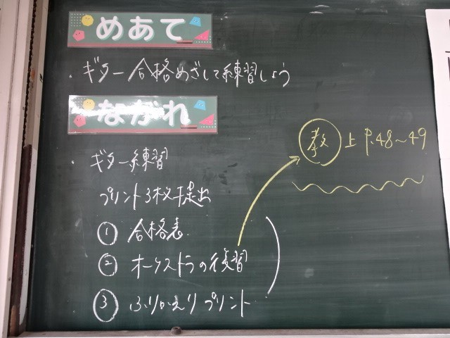 きょうのめあてとながれ